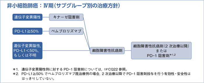 Ⅳ期非小細胞肺癌：サブグループ別の治療方針