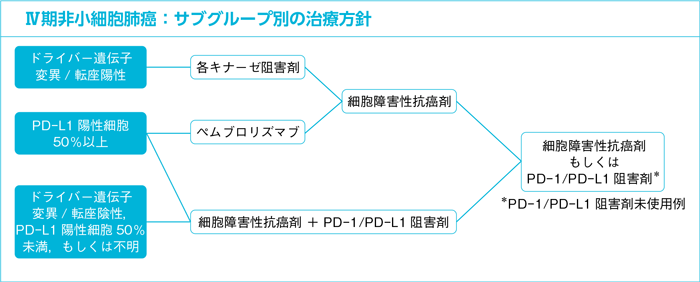 Ⅳ期非小細胞肺癌：サブグループ別の治療方針