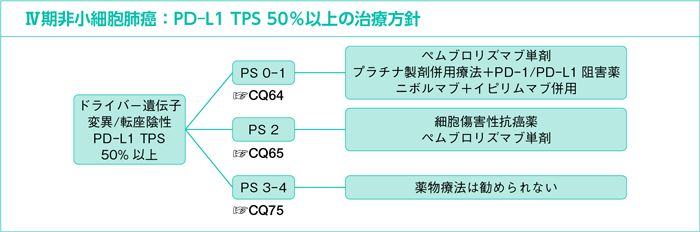 Ⅳ期非小細胞肺癌:PD-L1 TPS 50%以上の治療方針