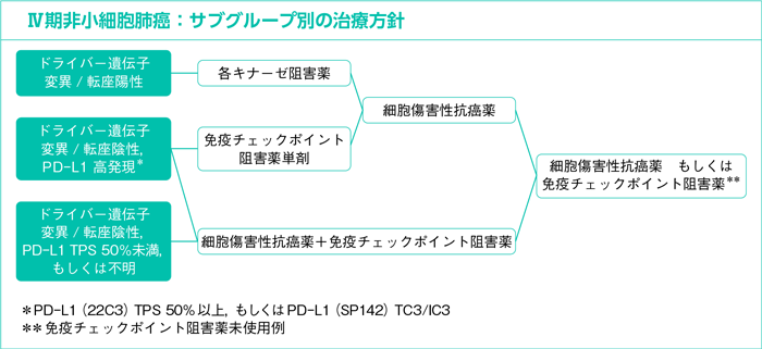 Ⅳ期非小細胞肺癌：サブグループ別の治療方針